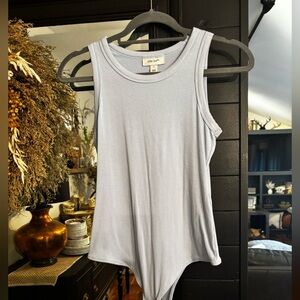 On The Road Women's Light Gray Ribbed Bodysuit